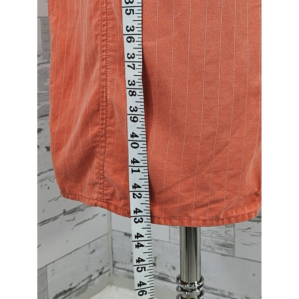 Mango Coral Orange Striped Shirt Midi Dress Womens 4 - Picture 5 of 9